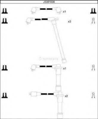 NIPPARTS J5381008 Комплект дротів запалювання