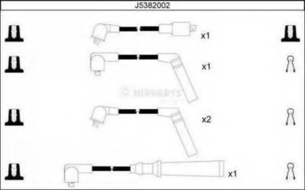 NIPPARTS J5382002 Комплект дротів запалювання