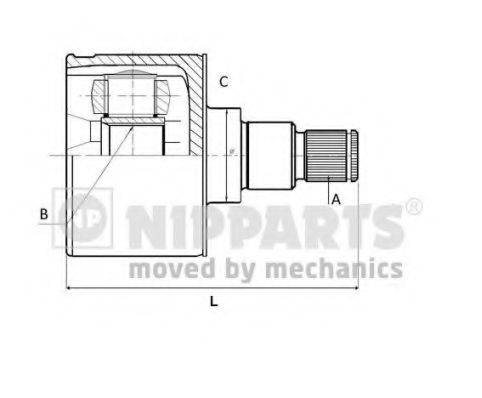 NIPPARTS N2830503 Шарнірний комплект, приводний вал