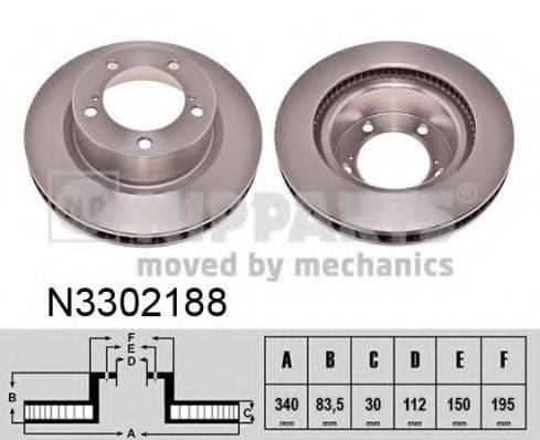 NIPPARTS N3302188 гальмівний диск