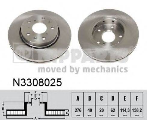 NIPPARTS N3308025 гальмівний диск