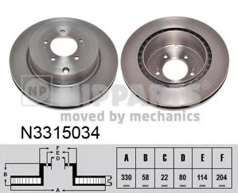 NIPPARTS N3315034 гальмівний диск