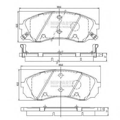 NIPPARTS N3600329 Комплект гальмівних колодок, дискове гальмо