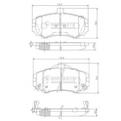 NIPPARTS N3600544 Комплект гальмівних колодок, дискове гальмо