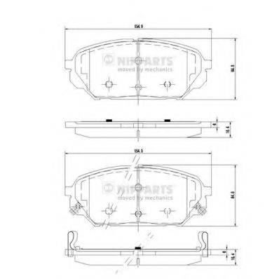 NIPPARTS N3600551 Комплект гальмівних колодок, дискове гальмо