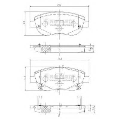 NIPPARTS N3602135 Комплект гальмівних колодок, дискове гальмо