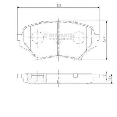 NIPPARTS N3603068 Комплект гальмівних колодок, дискове гальмо