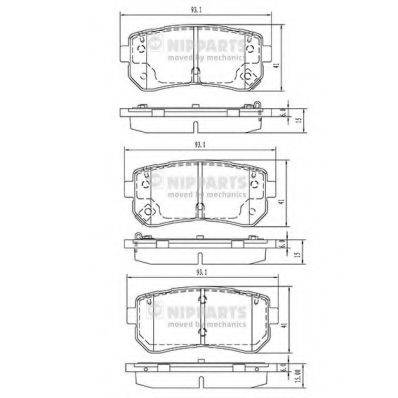 NIPPARTS N3610313 Комплект гальмівних колодок, дискове гальмо