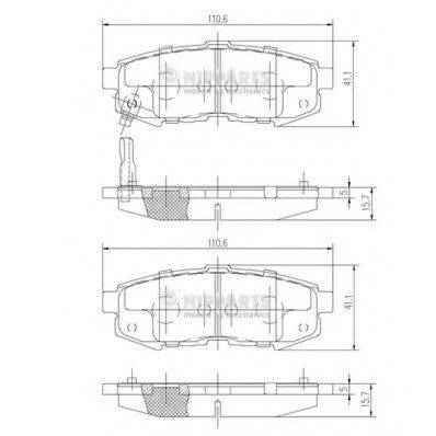 NIPPARTS N3613023 Комплект гальмівних колодок, дискове гальмо