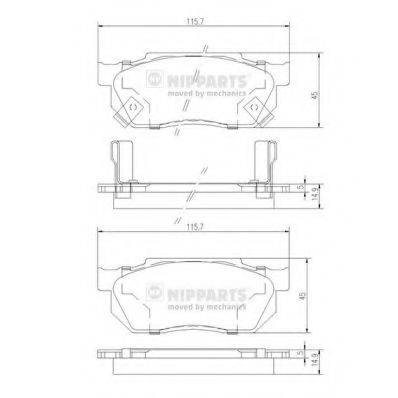 NIPPARTS J3604019 Комплект гальмівних колодок, дискове гальмо