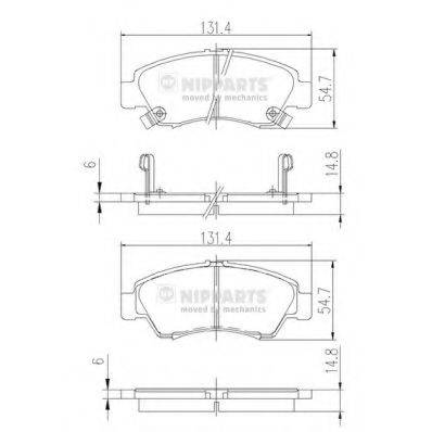 NIPPARTS J3604034 Комплект гальмівних колодок, дискове гальмо