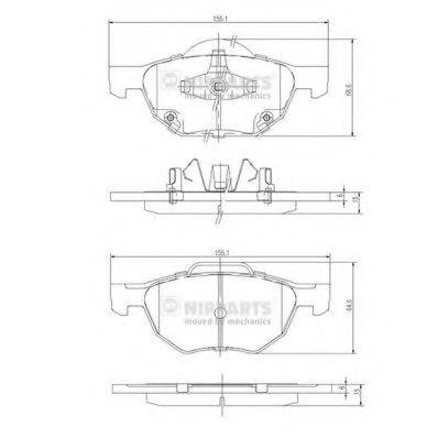 NIPPARTS J3604064 Комплект гальмівних колодок, дискове гальмо