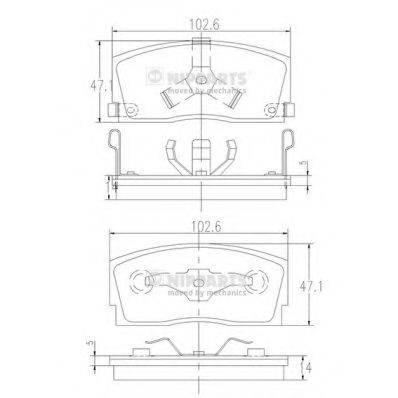 NIPPARTS J3606006 Комплект гальмівних колодок, дискове гальмо