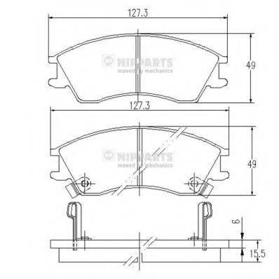 NIPPARTS J3607006 Комплект гальмівних колодок, дискове гальмо