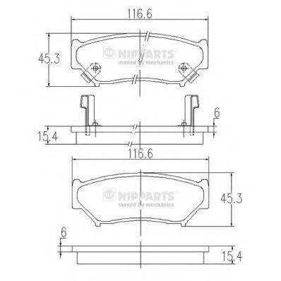 NIPPARTS J3608009 Комплект гальмівних колодок, дискове гальмо