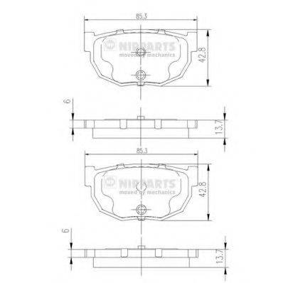 NIPPARTS J3611021 Комплект гальмівних колодок, дискове гальмо