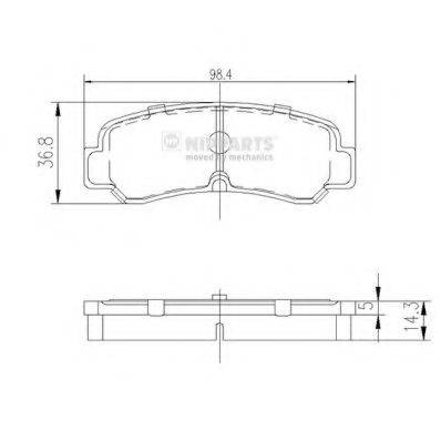 NIPPARTS J3612007 Комплект гальмівних колодок, дискове гальмо