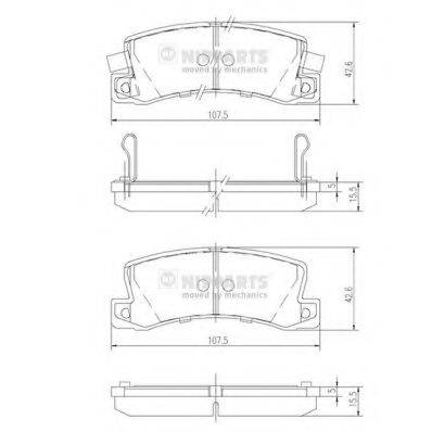 NIPPARTS J3612013 Комплект гальмівних колодок, дискове гальмо