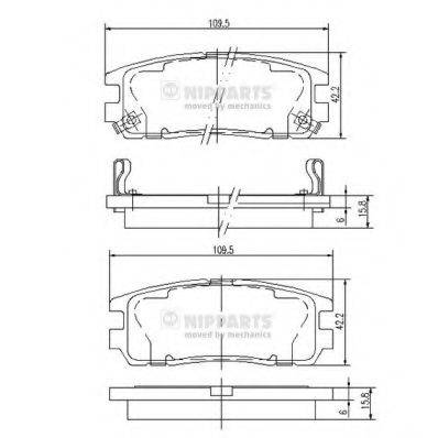 NIPPARTS J3619001 Комплект гальмівних колодок, дискове гальмо