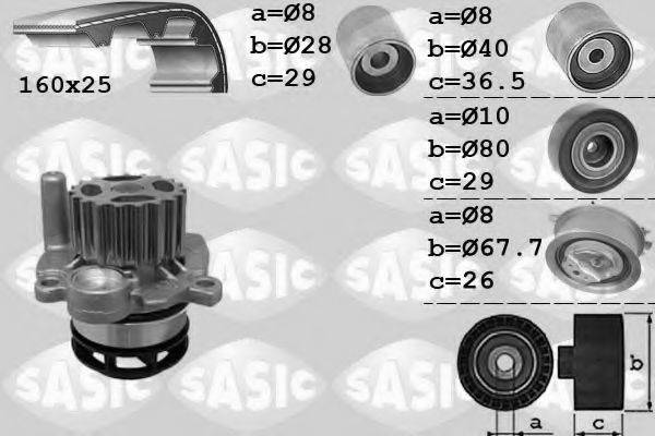 SASIC 3906079 Водяний насос + комплект зубчастого ременя