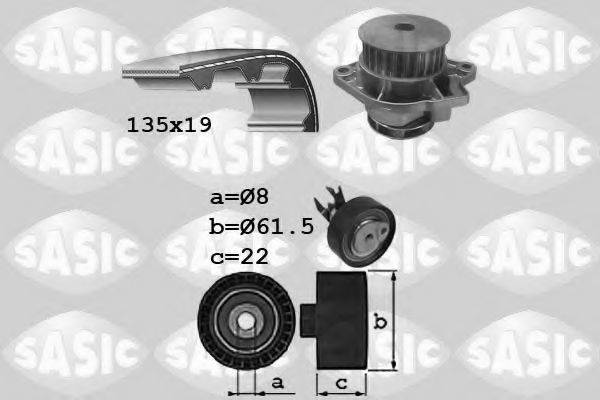 SASIC 3906087 Водяний насос + комплект зубчастого ременя