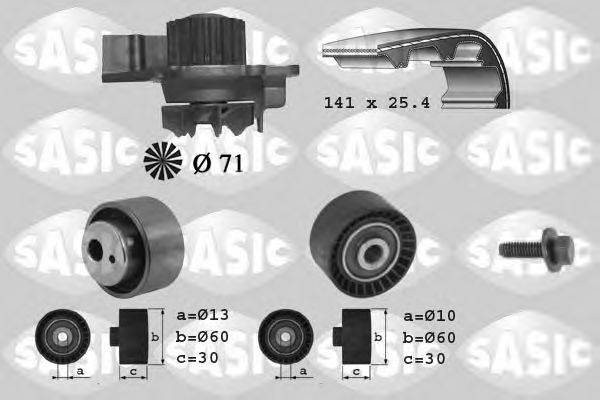 SASIC 3900012 Водяний насос + комплект зубчастого ременя