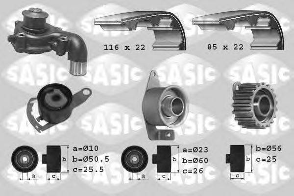 SASIC 3906012 Водяний насос + комплект зубчастого ременя