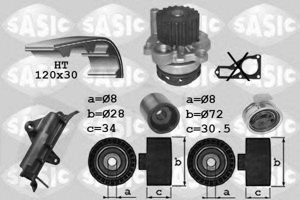 SASIC 3906023 Водяний насос + комплект зубчастого ременя