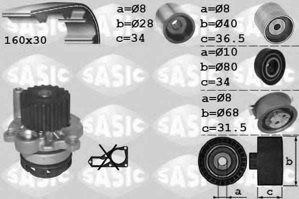 SASIC 3906082 Водяний насос + комплект зубчастого ременя