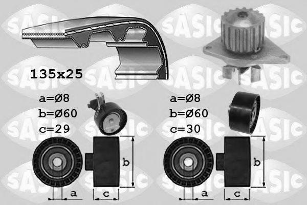 SASIC 3900032 Водяний насос + комплект зубчастого ременя