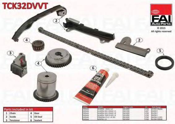 FAI AUTOPARTS TCK32DVVT Комплект мети приводу розподільного валу