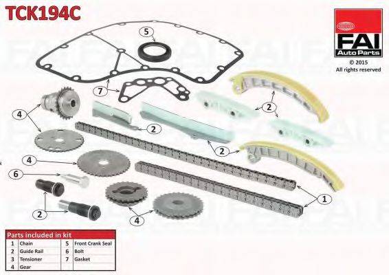 FAI AUTOPARTS TCK194C Комплект мети приводу розподільного валу