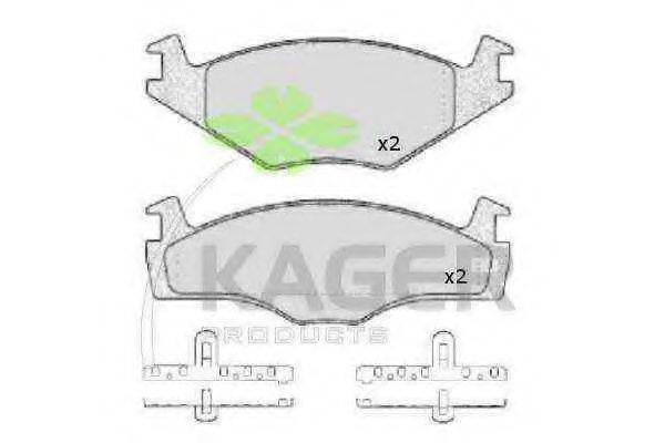 KAGER 350032 Комплект гальмівних колодок, дискове гальмо