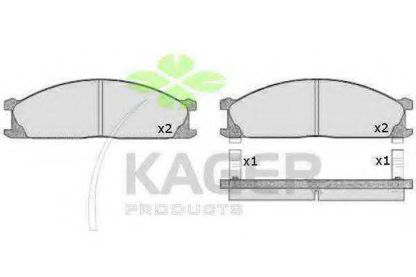 KAGER 350282 Комплект гальмівних колодок, дискове гальмо