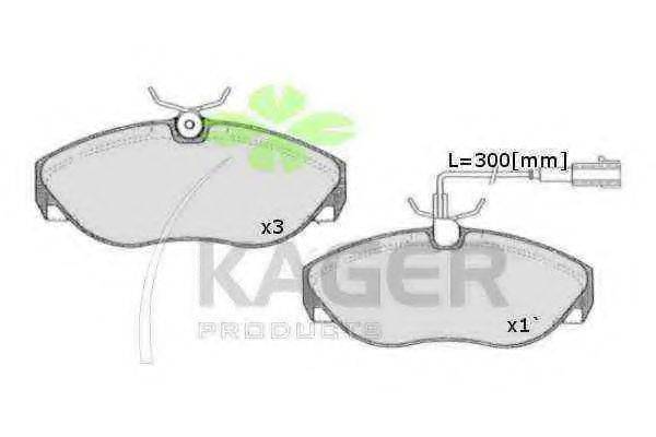 KAGER 350631 Комплект гальмівних колодок, дискове гальмо