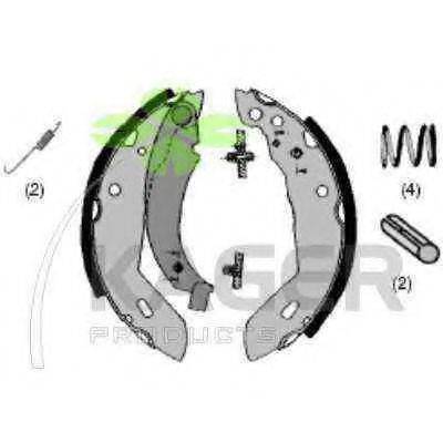 KAGER 340043 Комплект гальмівних колодок