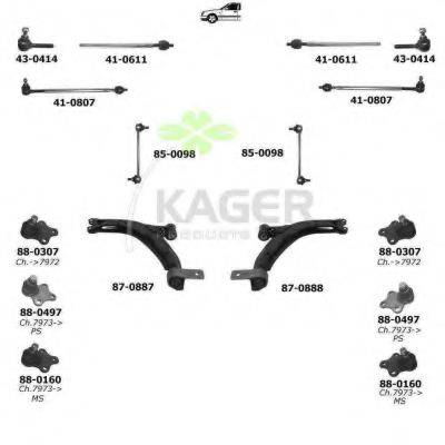 KAGER 800783 Підвіска колеса