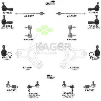 KAGER 800893 Підвіска колеса