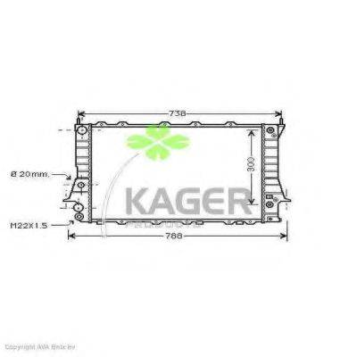 KAGER 310014 Радіатор, охолодження двигуна