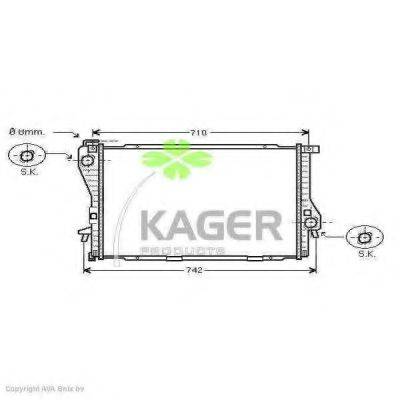 KAGER 310145 Радіатор, охолодження двигуна