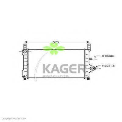 KAGER 310336 Радіатор, охолодження двигуна