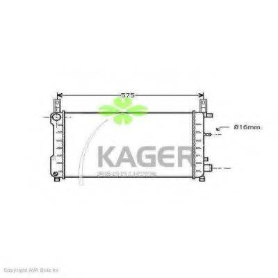 KAGER 310342 Радіатор, охолодження двигуна