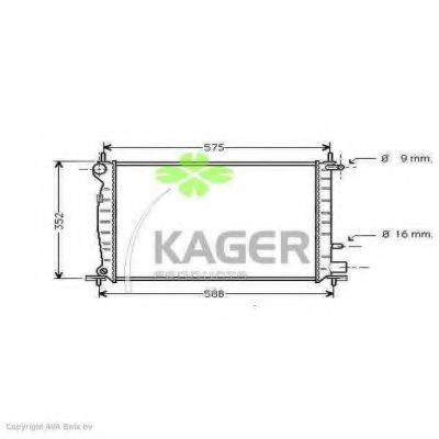 KAGER 310348 Радіатор, охолодження двигуна