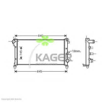 KAGER 310454 Радіатор, охолодження двигуна