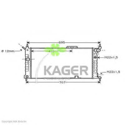 KAGER 310753 Радіатор, охолодження двигуна