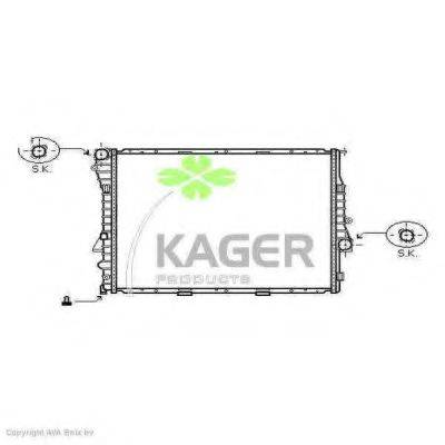 KAGER 311825 Радіатор, охолодження двигуна