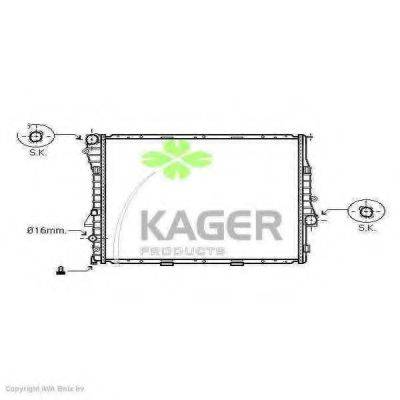 KAGER 311827 Радіатор, охолодження двигуна