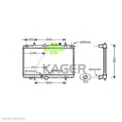 KAGER 311856 Радіатор, охолодження двигуна