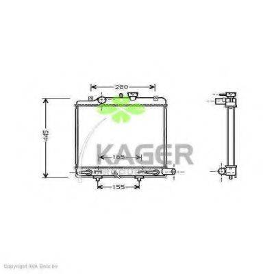 KAGER 312158 Радіатор, охолодження двигуна