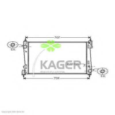 KAGER 312352 Радіатор, охолодження двигуна